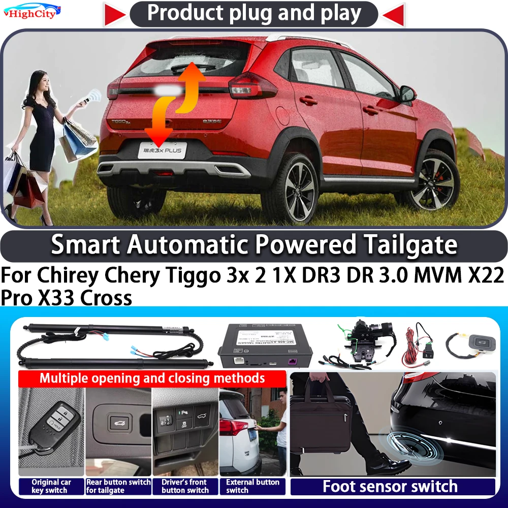 For Chirey Chery Tiggo 3x 2 1X DR3 DR 3.0 MVM X22 Pro X33 Cross Smart Automatic Powered Tailgate Key Trunk Kit Power Tailgate