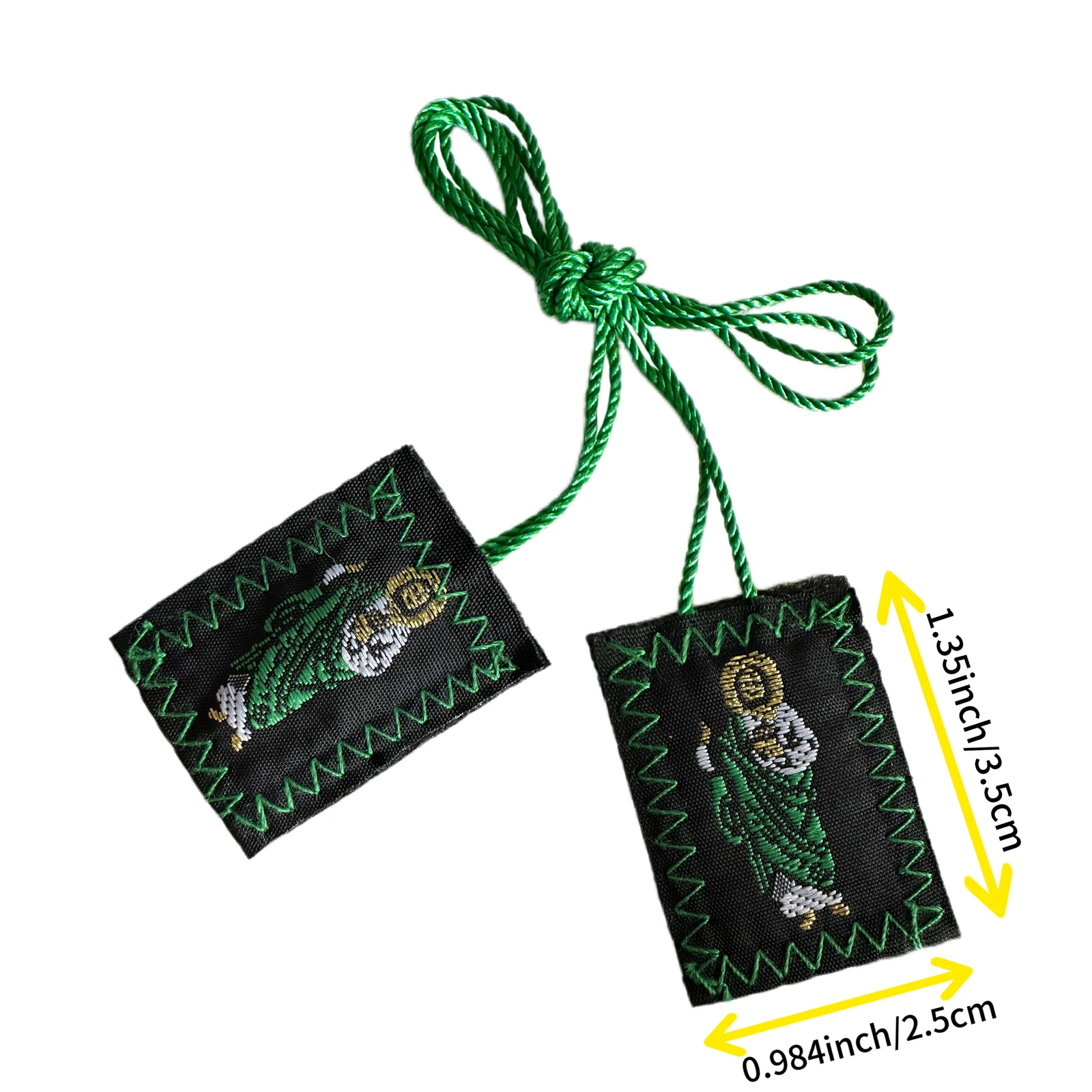 Capulars Catholic, 3 Pack Green Scapular Of Saint Jude, Virgen De Guadalupe Necklace San Judas Tadeo Escapularios Catolicos,