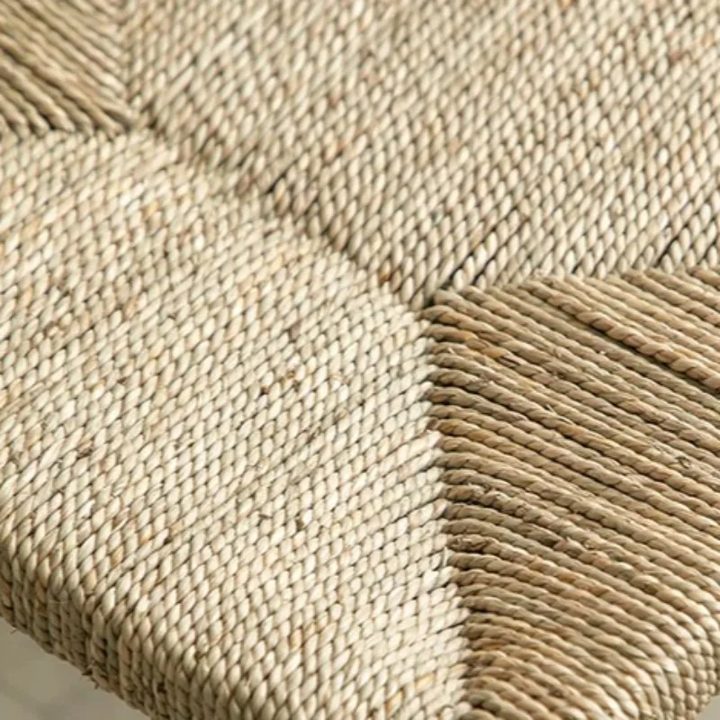 Nordic Solid Wood Rattan Ottoman 6