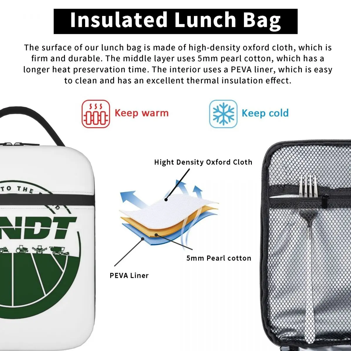 Future To Field Fendt Insulated Lunch Bag for Women Kids Portable Food Boxes Thermal Lunch Box Tote