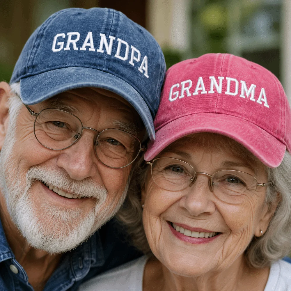 Fashion Washed Cotton GRANDPA GRANDMA Caps Vintage Adjustable Grandparents Baseball Hats Breathable Dad Hat Gifts