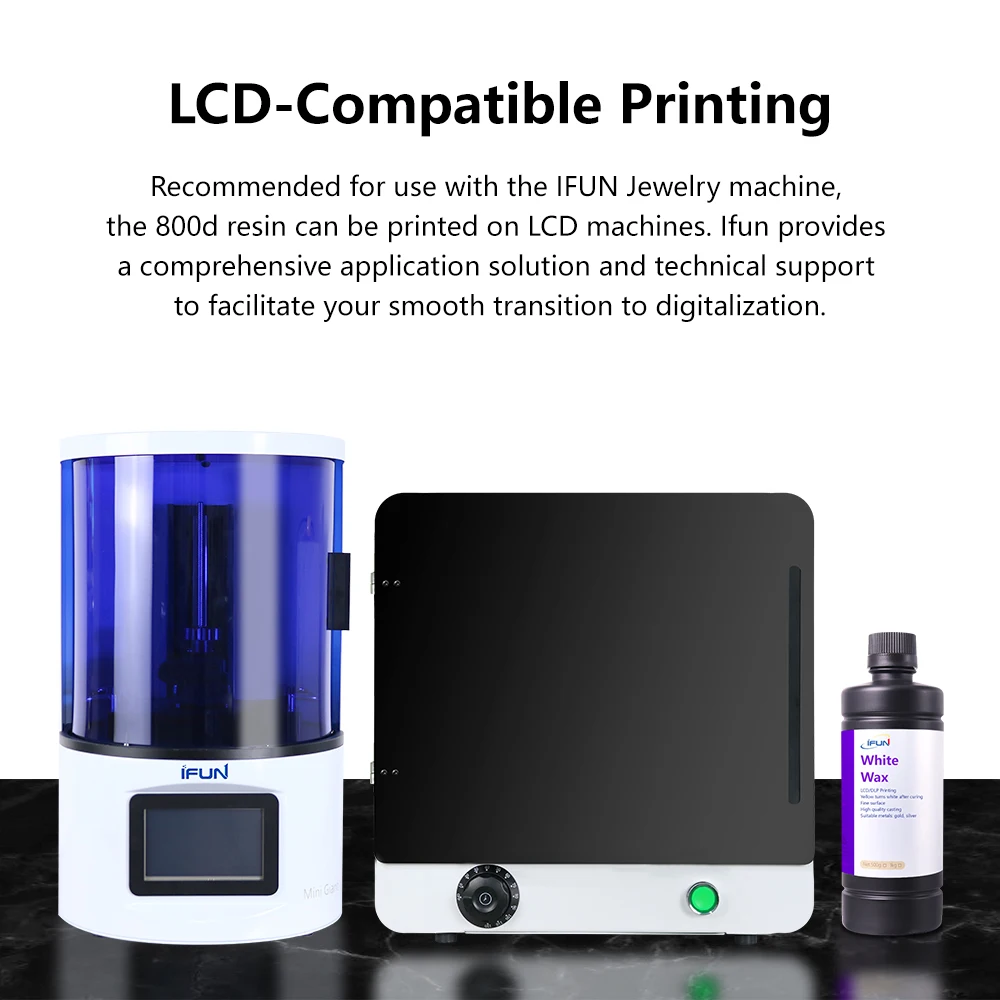 1000g 500g 800D สีขาว WAX หล่อเรซินสําหรับเครื่องประดับ GOLD DLP LCD 3D เครื่องพิมพ์คุณภาพสูงความแม่นยําสูง