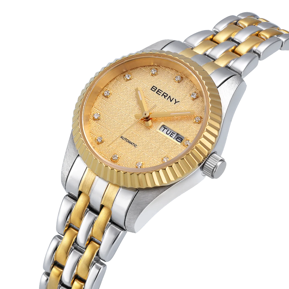 BERNY Mechanical Watch for Women Automatic Ladies Small Watches Chinese Style Happiness Wedding Sapphire Full Stainless steel