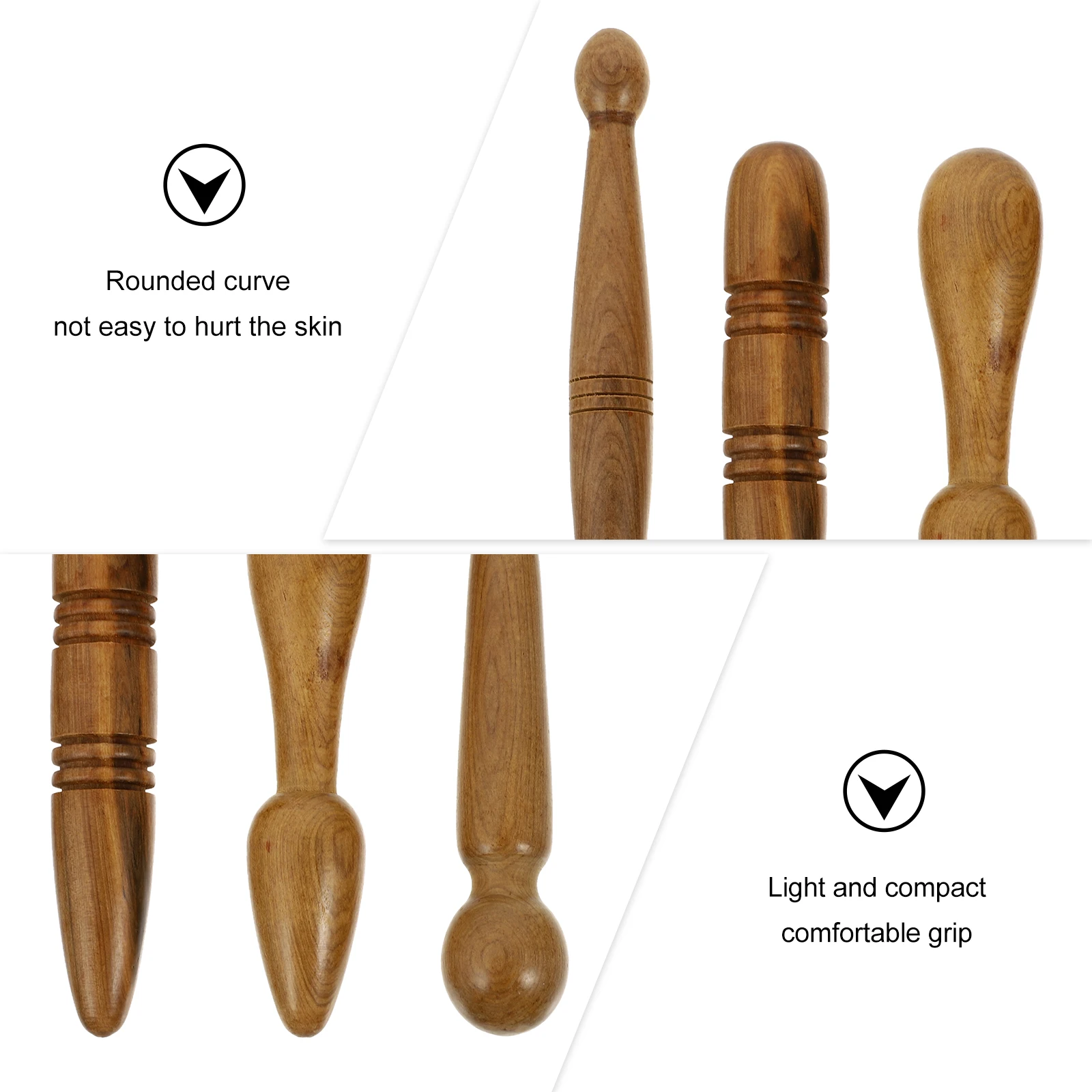 

4pcs Acupuncture Point Press Stick Body Massage Rods Premium Quality Smooth Design Finger Protection Meridian Acupoint Massager