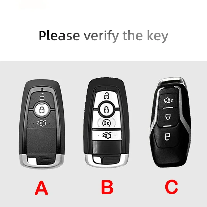Leather Car Key Case for 2019 2020 Ford Mustang Explorer Edge Fusion Mondeo F150 F250 F350 F450 F550 Fob Suede Auto Accessories