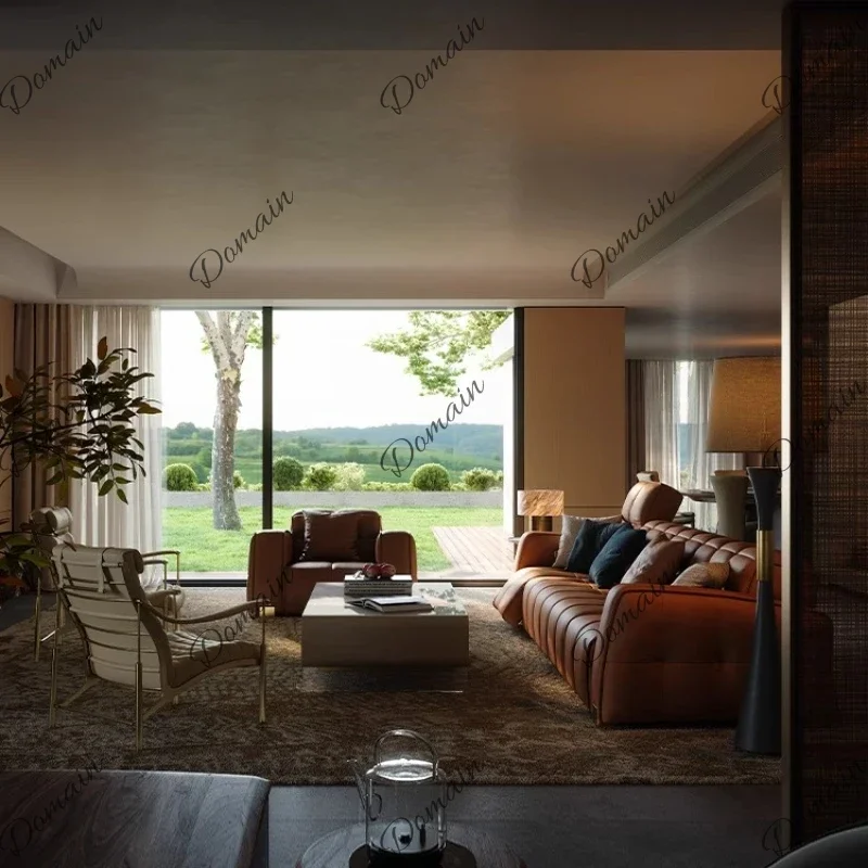 Aa  Creative Aesthetic Sofa Leather Office Irregular Floor Fashion Unique Interior Sofa Universal Waiting Muebles Salon Furnitur