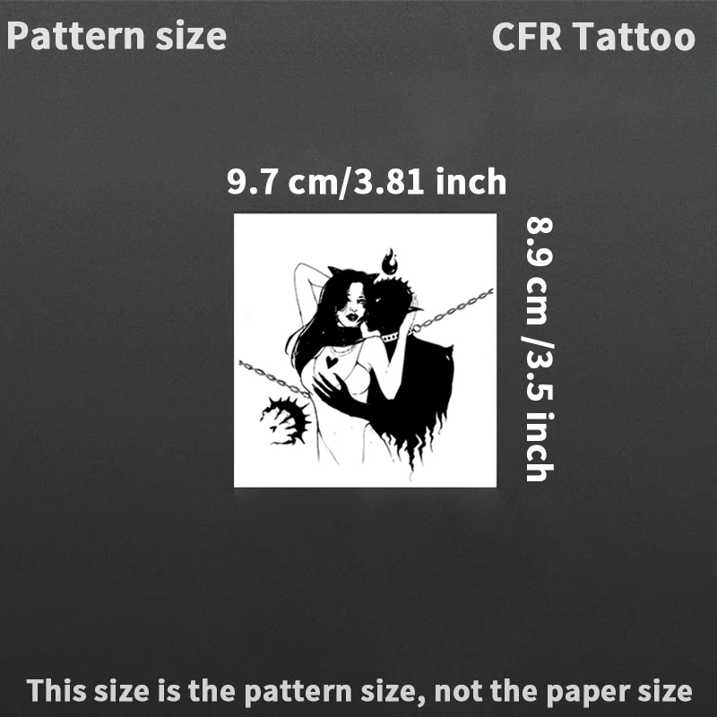 Sexy Devil Couple Herbal Juice Tattoo Stickers Woman Men Waterproof Temporary Tattoo Wedding Tattoos Wholesale Punk Tatuaje Gift