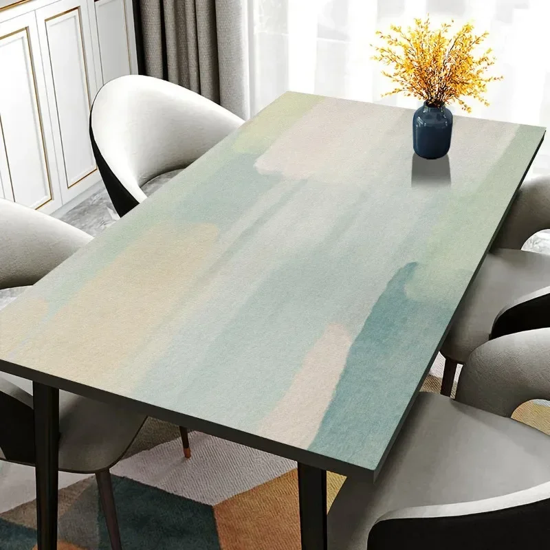 

Nordic style watercolor waterproof and oil-proof tablecloth leave-in dining table mat