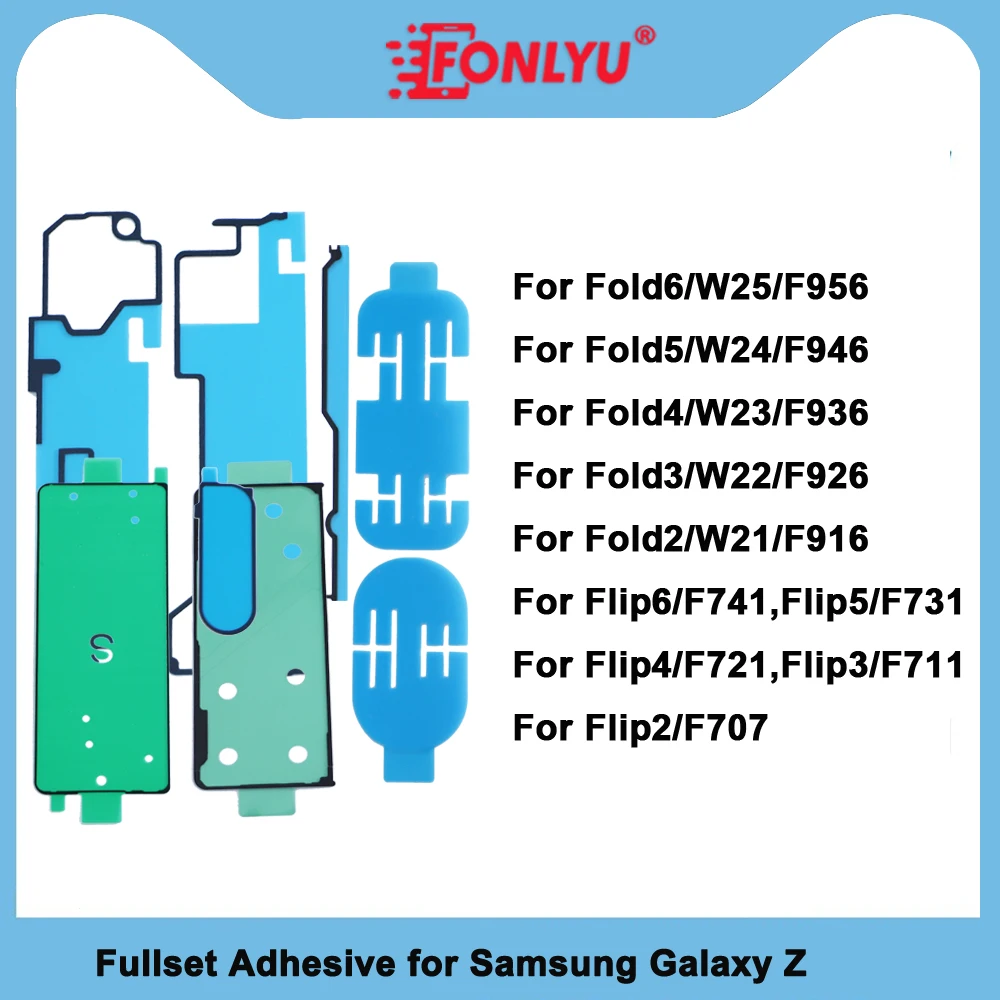 

FONLYU 10 Sets Waterproof Adhesive For Samsung Galaxy Z Flip3 5G Fold6 5 4 SM-F7110 Rear Cover And Front LCD Screen Sticker Glue