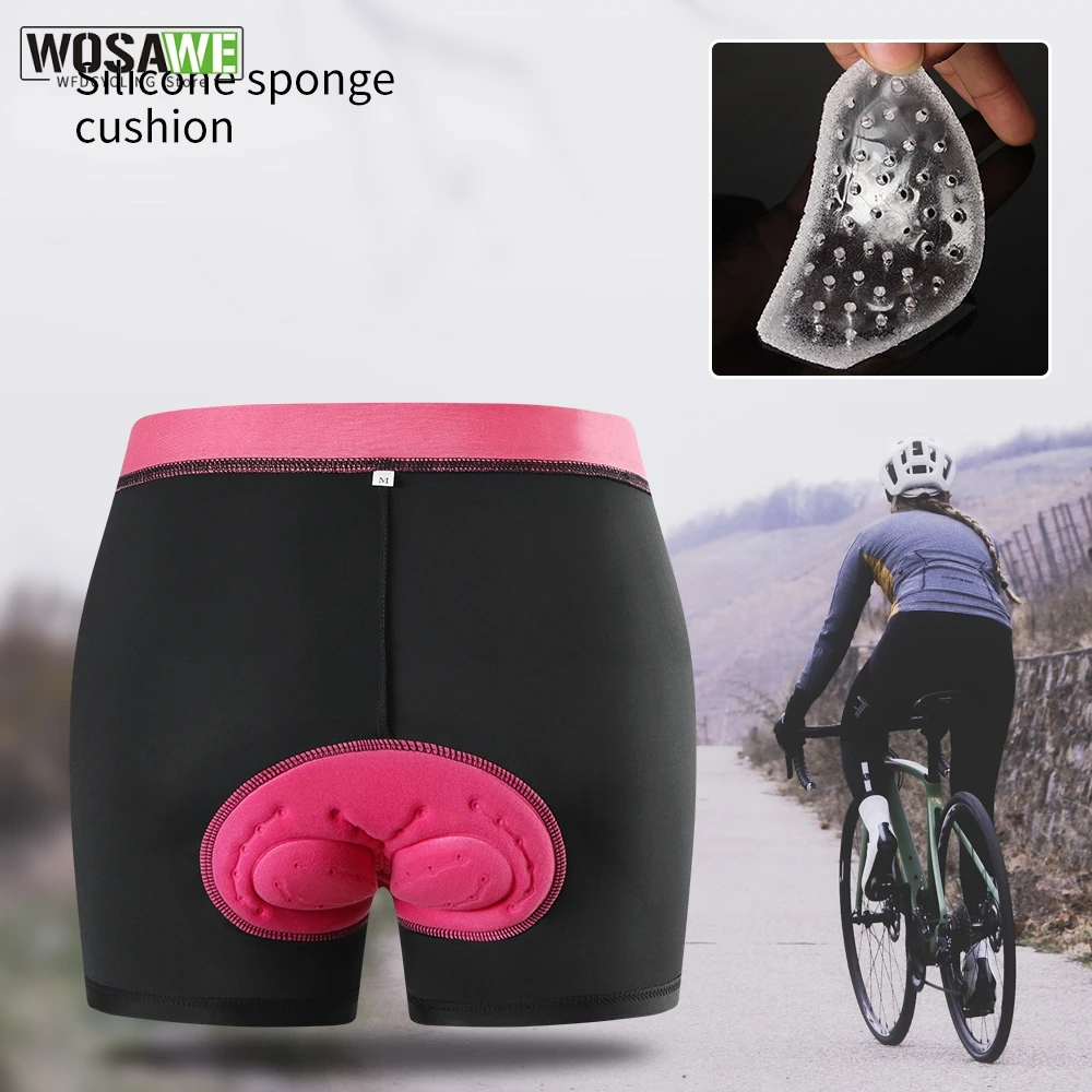 WOSAWE pantaloncini da ciclismo da donna bicicletta confortevole intimo sportivo collant a compressione Gel 3D pantaloni corti da bici imbottiti pantaloncini MTB