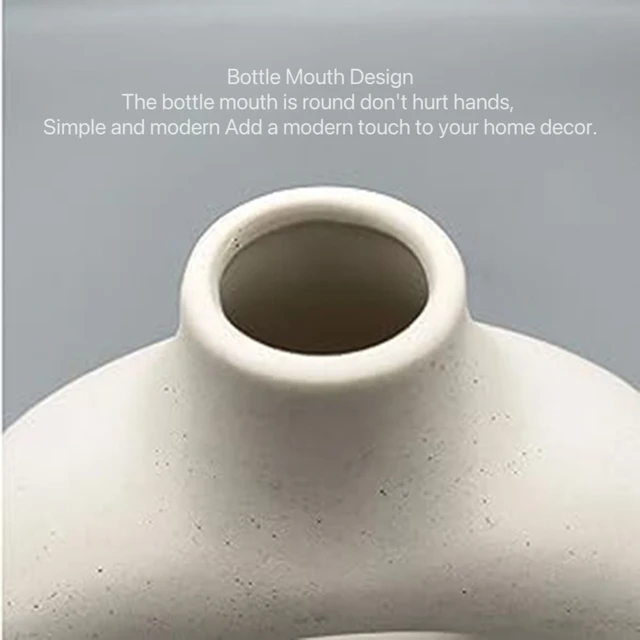 White Ceramic Vases, Modern Hollow Round Design vase 14