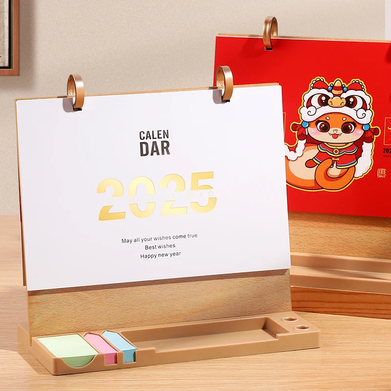 

2025 Chinese Spring Festival Desk Calendar Snake Year Monthly Desktop Calendar Table Office Home New Year Supplies