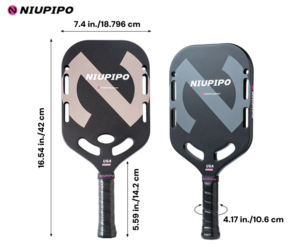 NIUPIPO T700 High Modulus Carbon Fiber Pickleball Paddle, Hollow Wind Resistance Reduction, PP Honeycomb Core, Borderless Froste