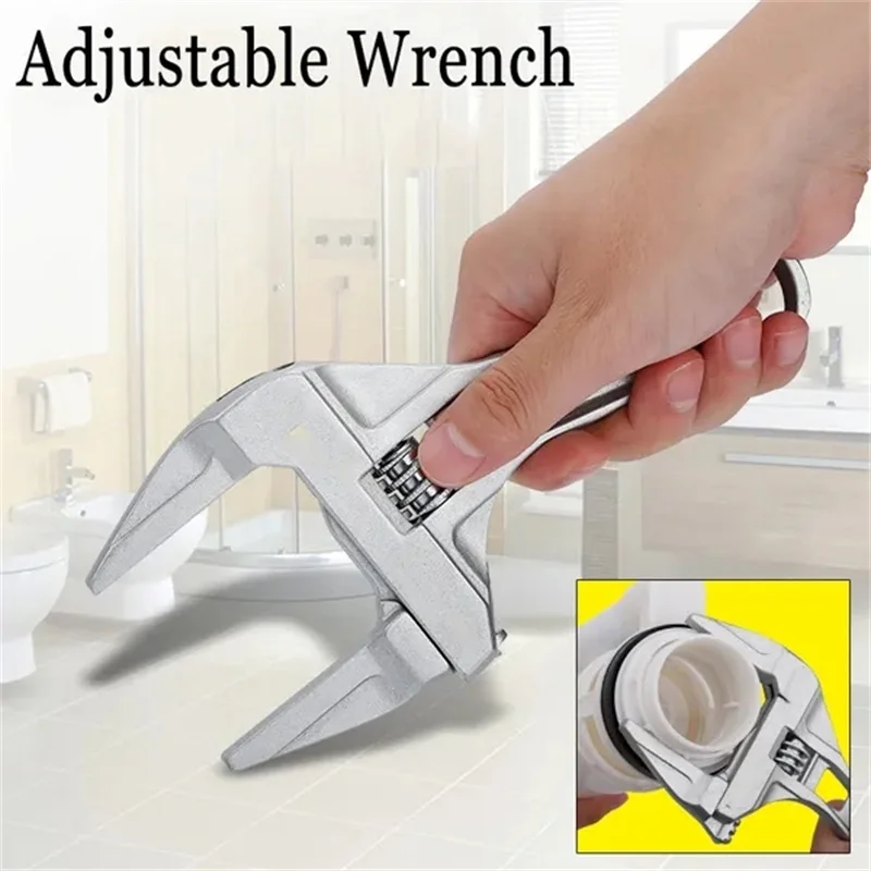 

Adjustable Multifunctional Wrench Aluminium Alloy Strong Clamping Large Open End Adjustable Wrench Spanner Home Bathroom Repair