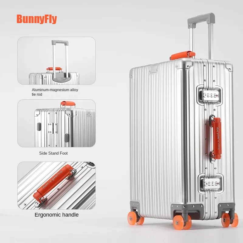 Bunnyfly 20/24/28 بوصة حقيبة سفر جميع الألومنيوم المتداول الأمتعة الصعود صندوق حقيبة تروللي بعجلات تحمل على الأمتعة #1