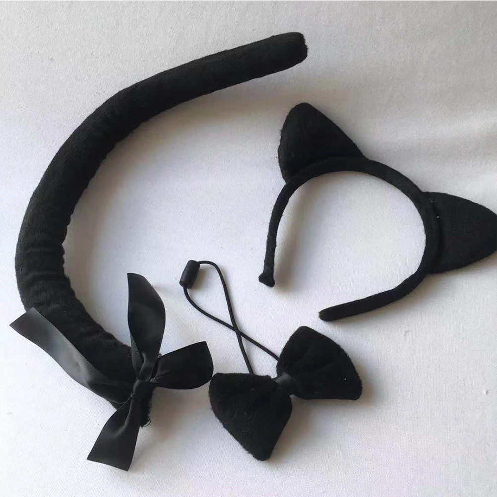 

1 Set Kids Cat Theme Costume Party Cosplay Suit Skirt Headband Bow Tie Tail Halloween Fancy Dress Role Play Outfit For Boys