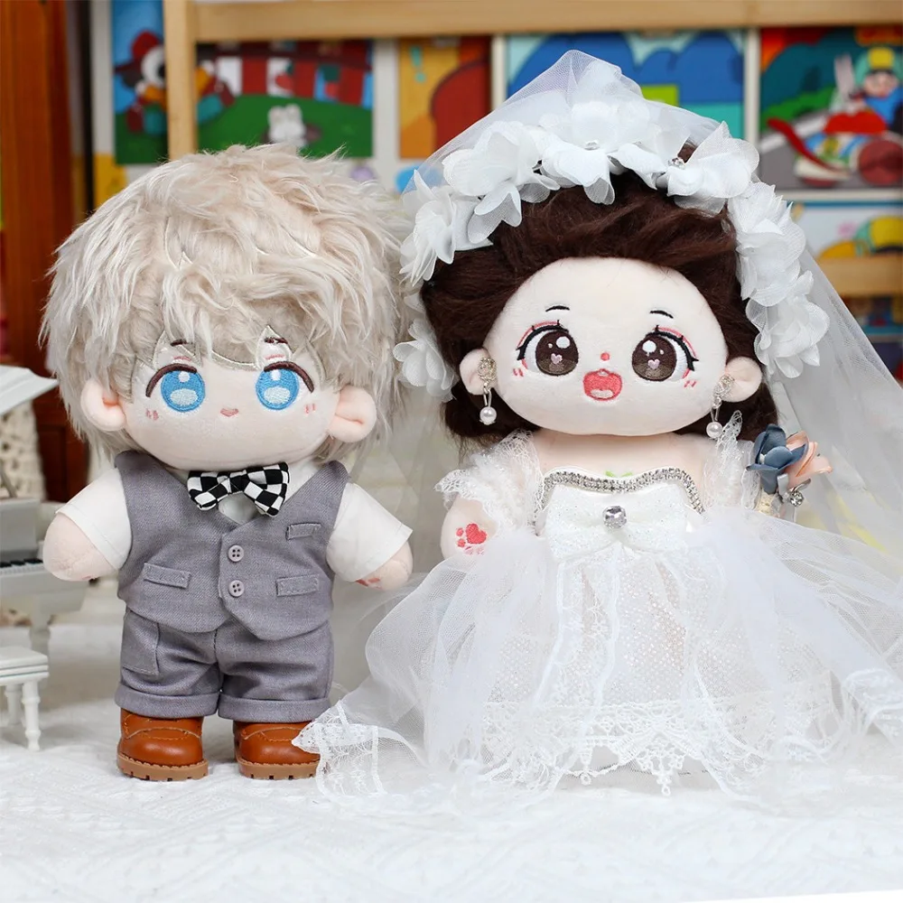 

20cm Idol Doll Clothes Wedding Dress for Star Cotton Dolls Accessories White Gauze Skirt Non-attribute Doll Replacement Toy