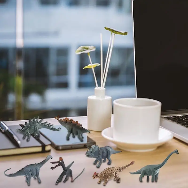 Simulation Mini Dinosaur Figurines Cute Animal Figures Cognition Educational Toy Kid Ancient Collection Home Decor 12 Pcs/Set