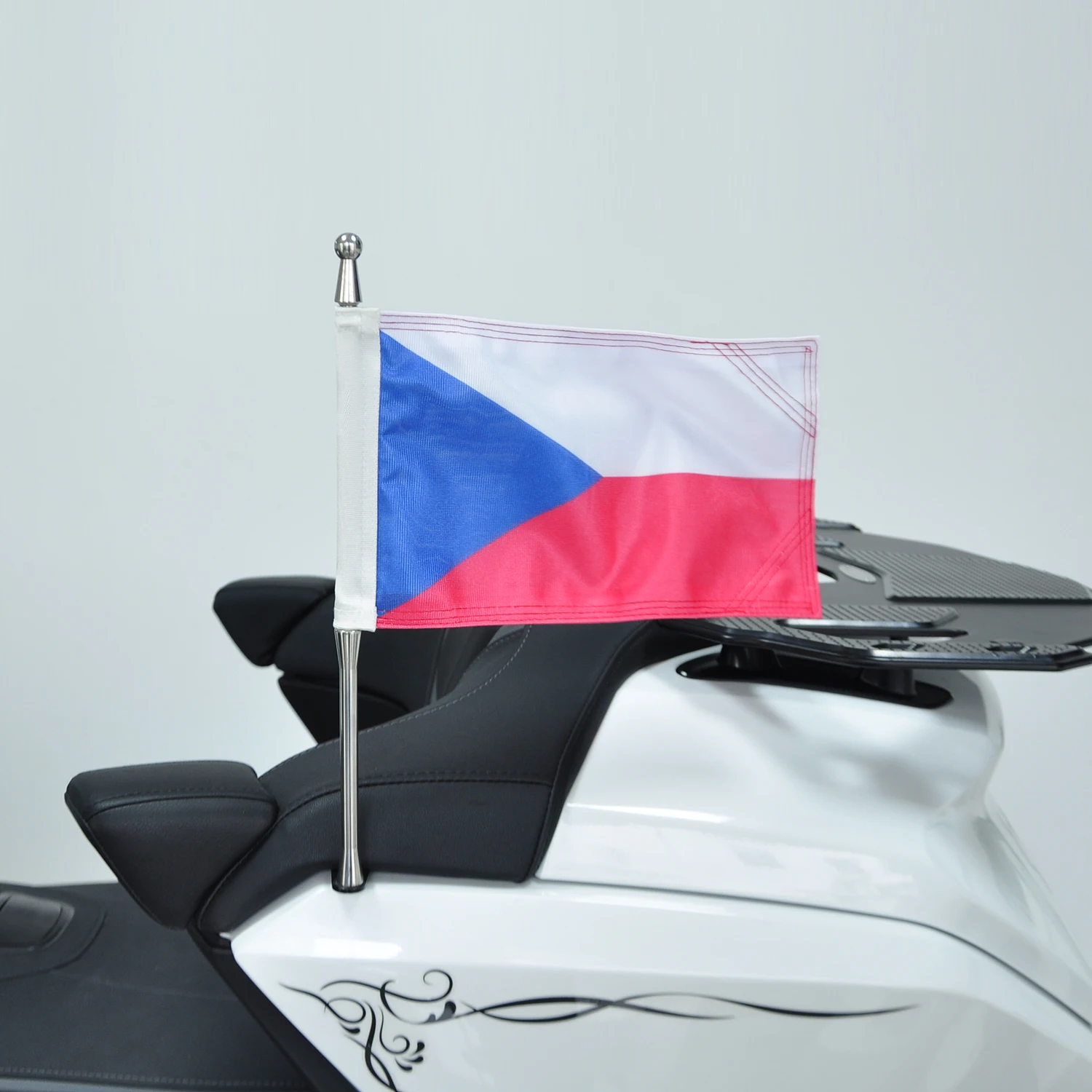 Panical Czech Passenger Rear Trunk Flag Set Flagpole Kit For Honda Gold Wing Tour GL1800 2018-2024 Motorcycle Expansion Bracket