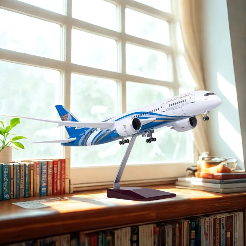 

Resin Toy flight machine model 43cm Scale Model Airplane diecast B787 Aircraft Oman Air Airline boys toys for Collections