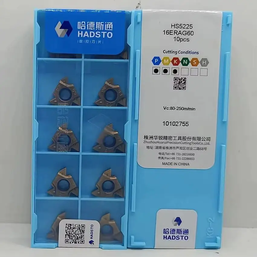 

16ERAG60 HS5225/16IRAG60 HS5225 HADSTO CNC blade carbide inserts Thread inserts turning tools 10pcs/box