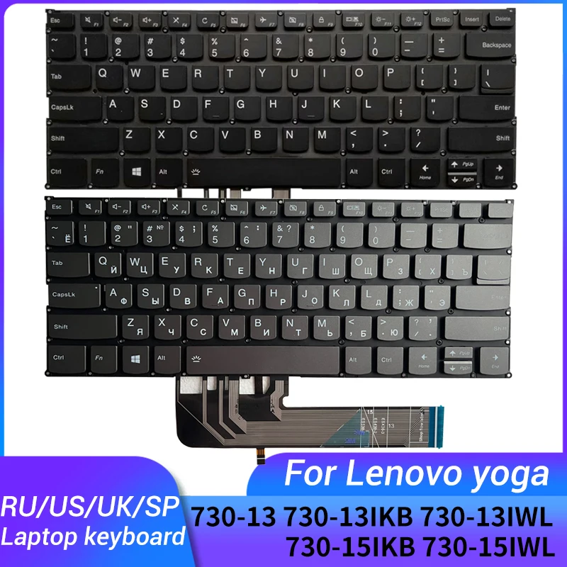 NEW For Lenovo Yoga 730-13 730-13IKB 730-13IWL 730-15IKB 730-15IWL Russian/US/UK/Spanish laptop keyboard