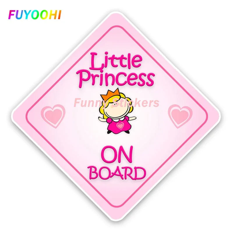 FUYOOHI Play Stickers Little Princess Baby on Board Car Sticker Colored Warning Sign Decoration Accessories Waterproof Decals