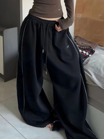 Vintage Striped Sweatpants Women Y2K Streetwear Casual Oversized Pants Korean Fashion Harajuku Baggy Black Hip Hop Trousers New