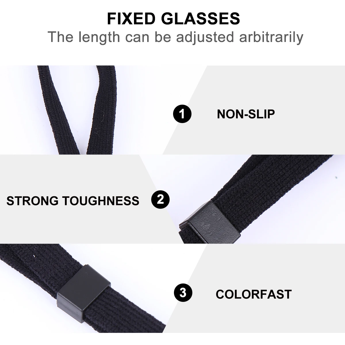 

2 Pcs Rope Daily Use Adjustable Eyewear Rope For Glasses Strap for Sports Outdoor Non slip Cotton Labor Safety Gear