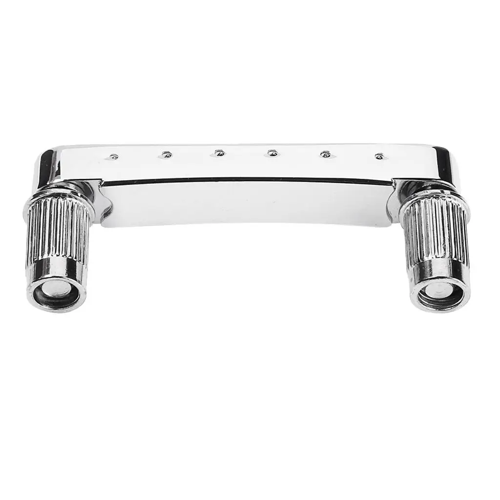 Guitar Parts Chrome Bridge Assembly Durable Replacement for Electric Guitar Headless Guitar Bridge Compatible