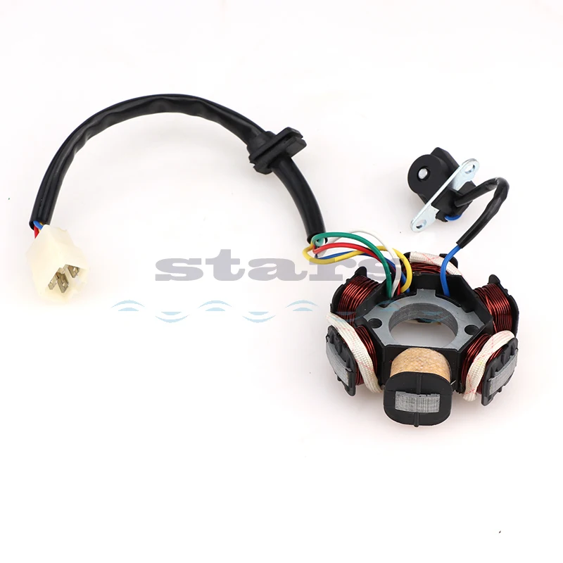 6-biegunowy elektryczny Start Magneto stojan Generator stojan 6-cewki dla 50cc 70cc 90cc 110cc 125cc Quad motor terenowy ATV gokart Buggy