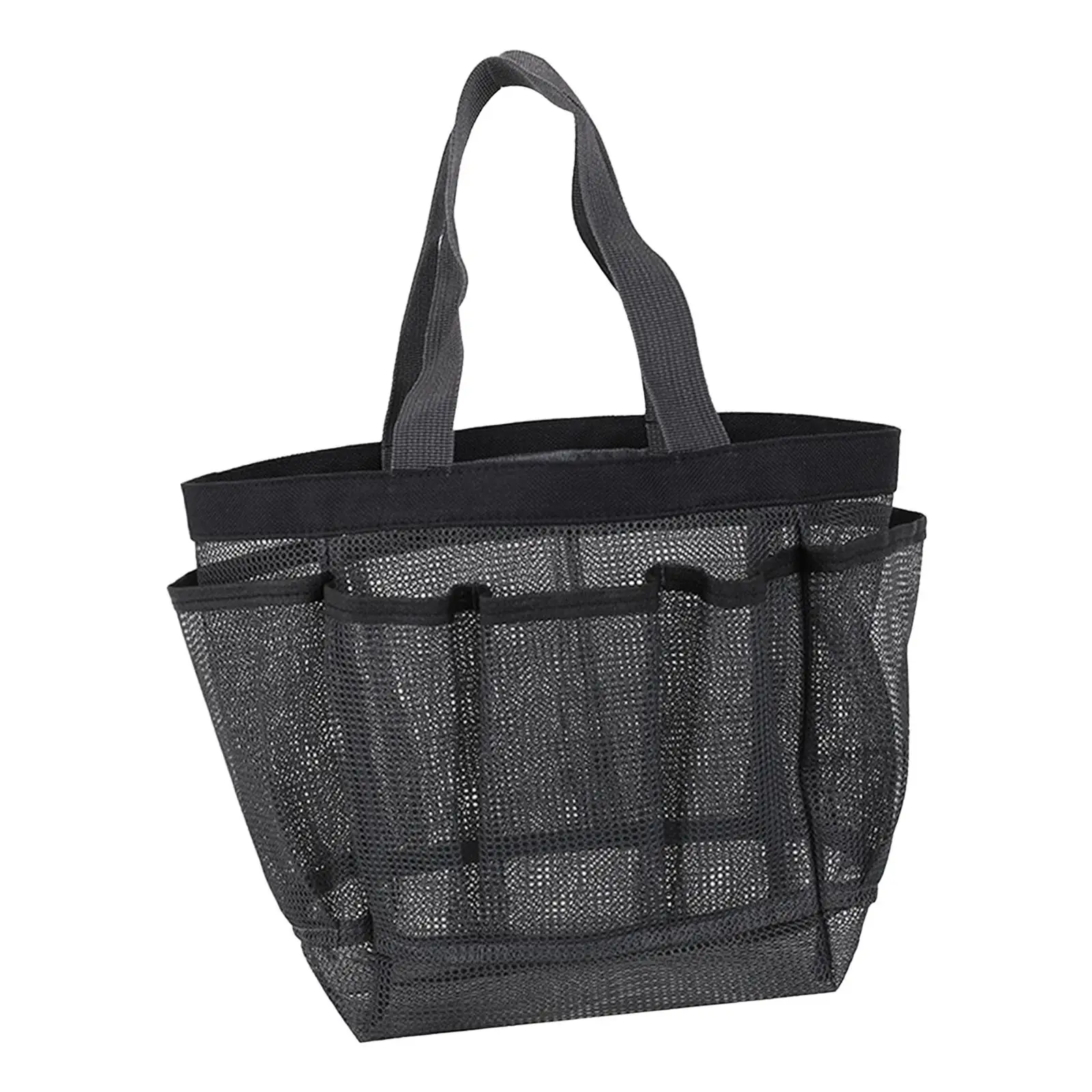 Immagine 6: Borsa da viaggio in rete per trucchi, organizer pieghevole per articoli da toeletta, cestino in nylon per doccia, campeggio, dormitorio universitario e accessori