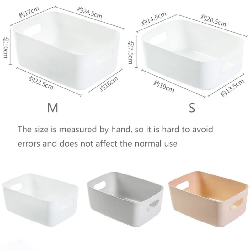 1 Pcs S-L Desktop Storage Box Dormitory Sundries Plastic Cosmetic Storage Box Bathroom Kitchen Sorting Storage Basket Bins