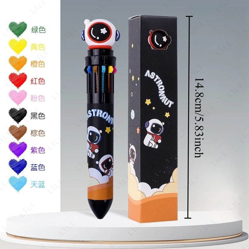 قلم حبر جاف مبتكر وجميل يستخدم لتسجيل اليوميات. أقلام متعددة الألوان للتعلم الفعال والمريح