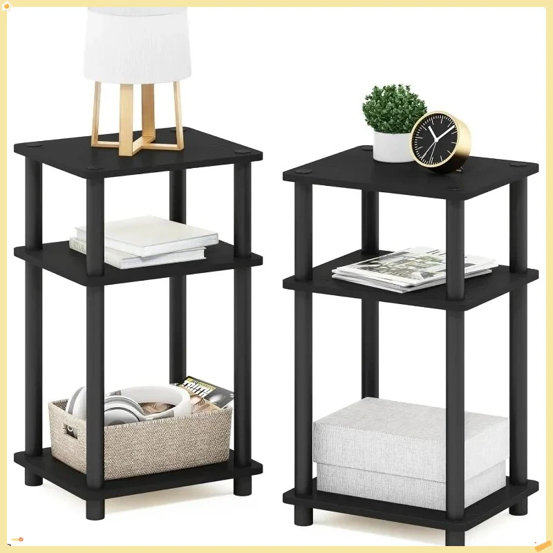 

3-х уровневый торцевой столик, комплект из 2 предметов, современные черные и прочные пластиковые столбы для небольших помещений, спальни и гостиной