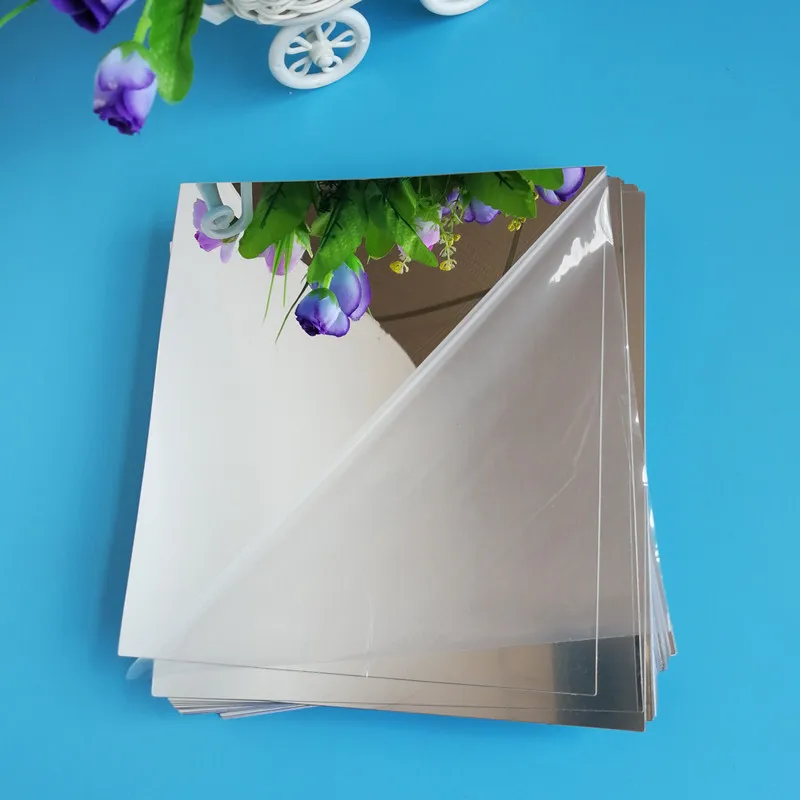 High Bright Mirror Self Adhesive Film, UV Reflective Light Opaque Film, Waterproof, 0.1mm, 0.15mm, 0.2mm, 50cm Width