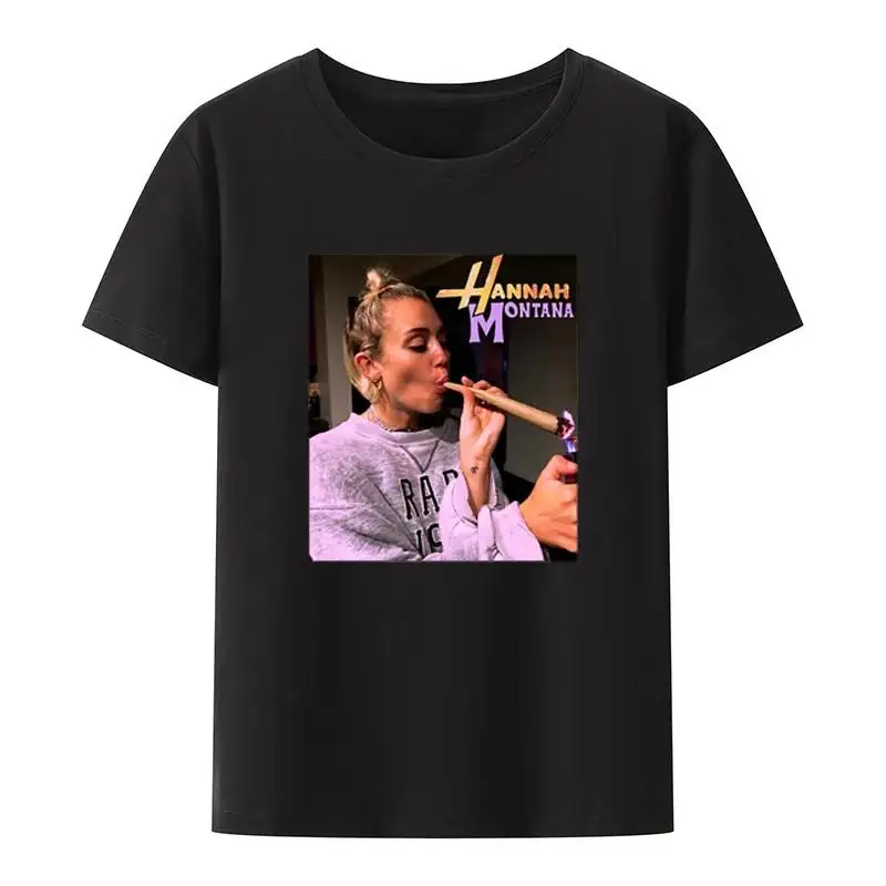Ethan Peters Hannah Montana marijuana camiseta femenina rap cantante Miley Cyrus camiseta gráfica