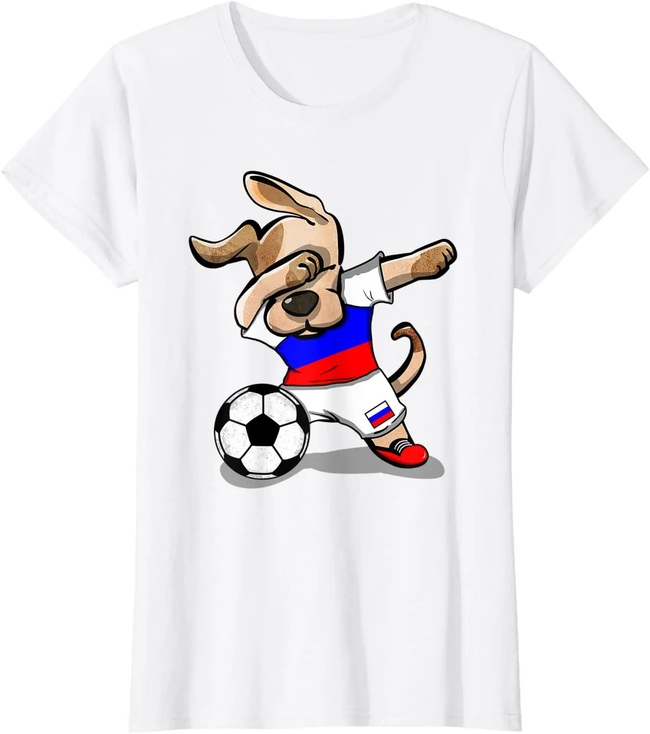 Russia Jersey Dog Dabbing Soccer Shirt Russian Football T-Shirt. Summer Cotton O-Neck Short Sleeve Mens T Shirt New S-3XL