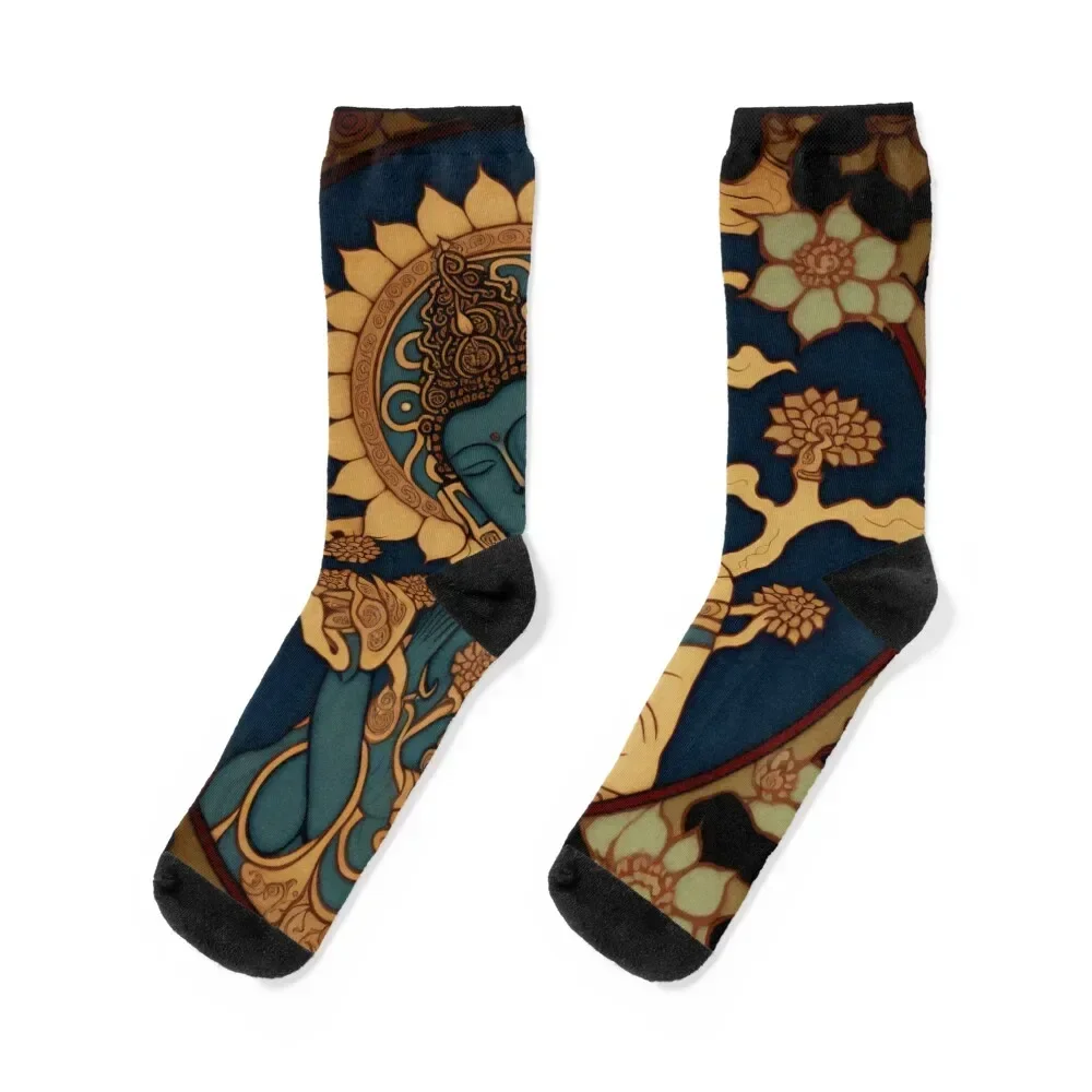 buddha illustration Socks aesthetic anime with print Men's Socks Luxury Women's