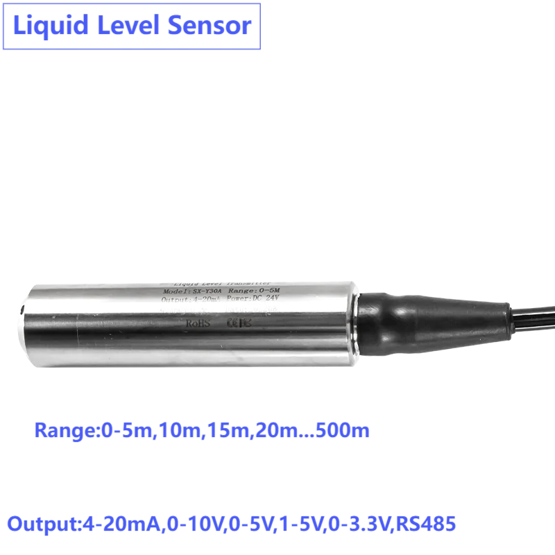 

Датчик уровня жидкости 0-2м, 3м, 5м, 10м с выходом 4-20мА, преобразователь давления жидкости 0-10В, IP68, 15м, 20м с выходом 0-3.3В, RS485