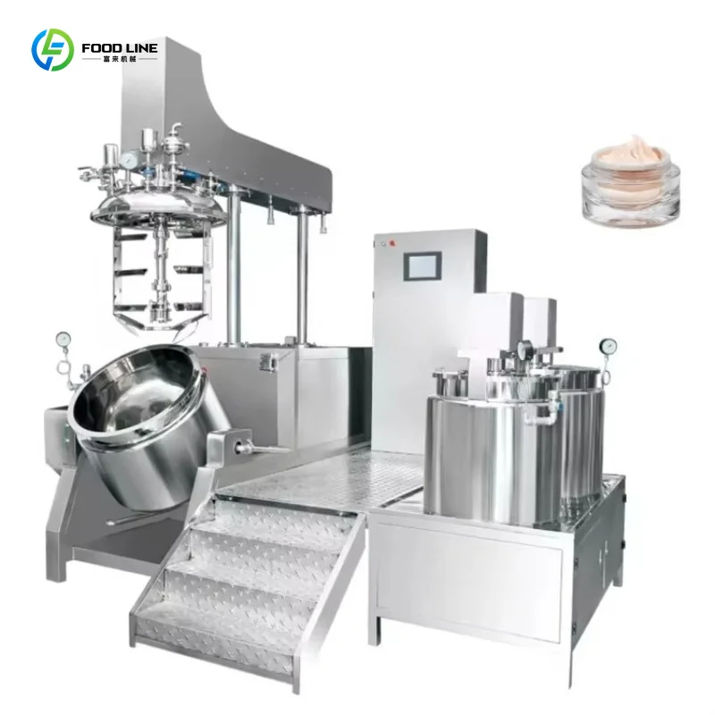 Uniform Emulsification 200L Steam Heating Vacuum Emulsifying Mixer Homogenizer for Cosmetic Conditioner Raw Material Processing
