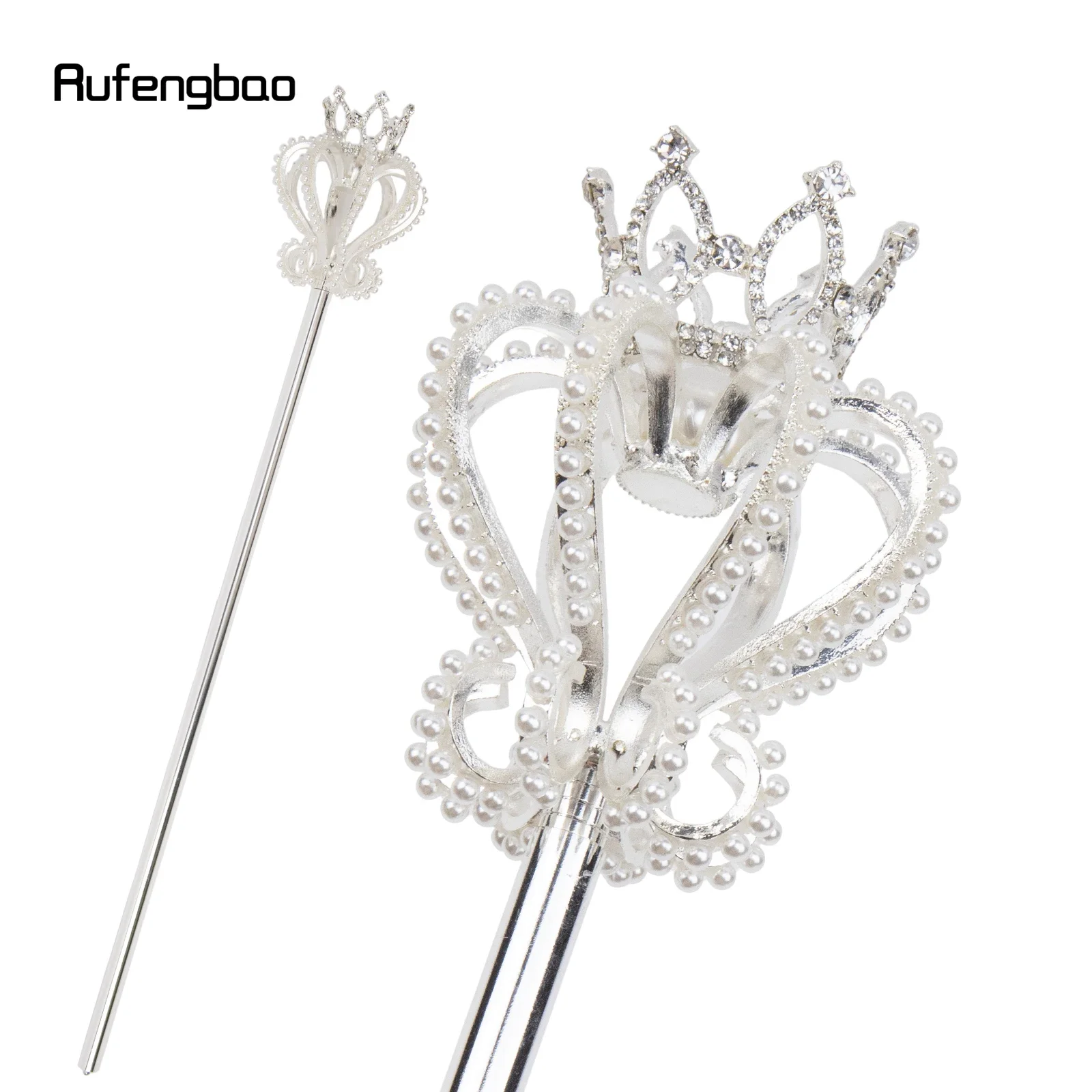 

Silver White Alloy Fairy Wands for Girl Princess Wands for Kids Angel Wand for Party Cosplay Costume Wedding Birthday Party 50cm