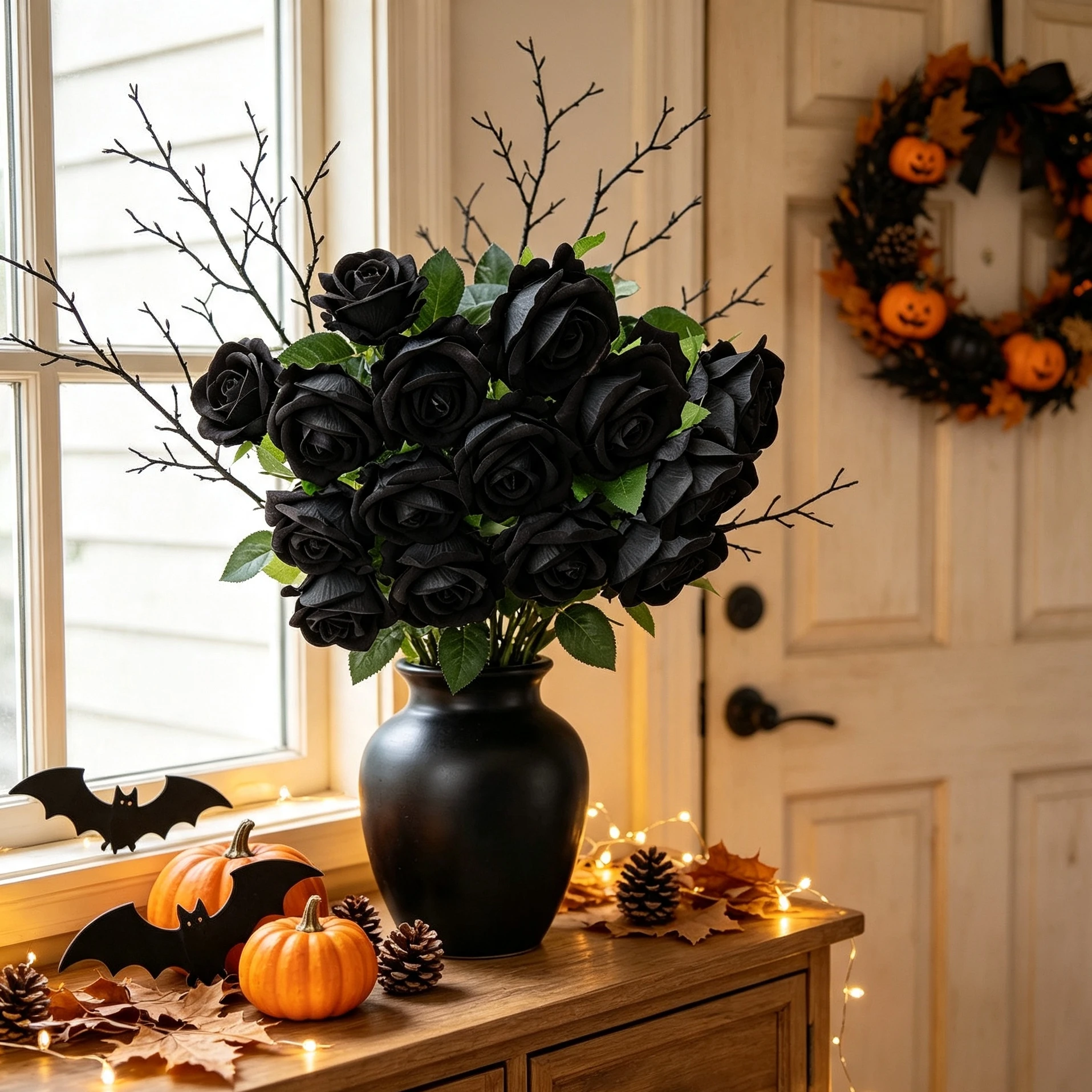 Artificial Silk Rose Bouquets Halloween Party Home Autumn Wedding Garden Scrapbook Dining Table Windowsill DIY Decorative Gifts