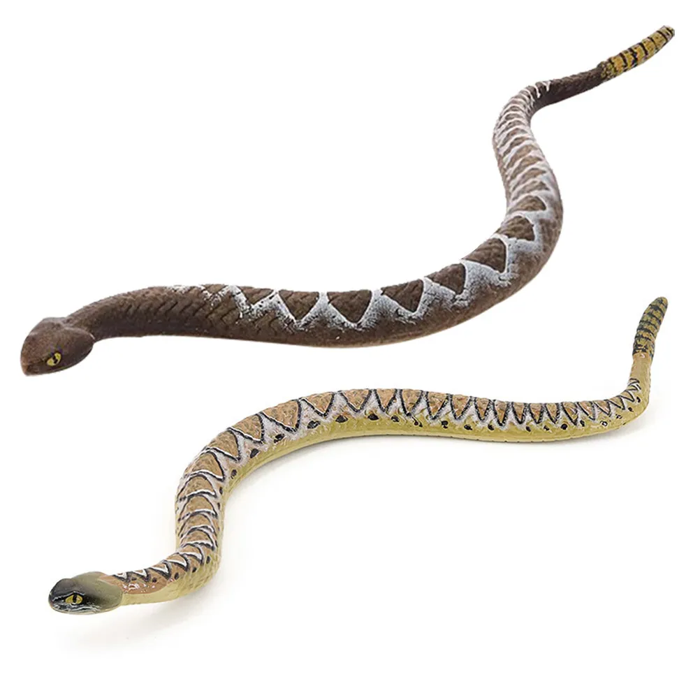 

2Pcs Simulation Snake Figurines Realistic PVC Snake Models Prank Props Garden Desktop Ornament Simulation Animal Model