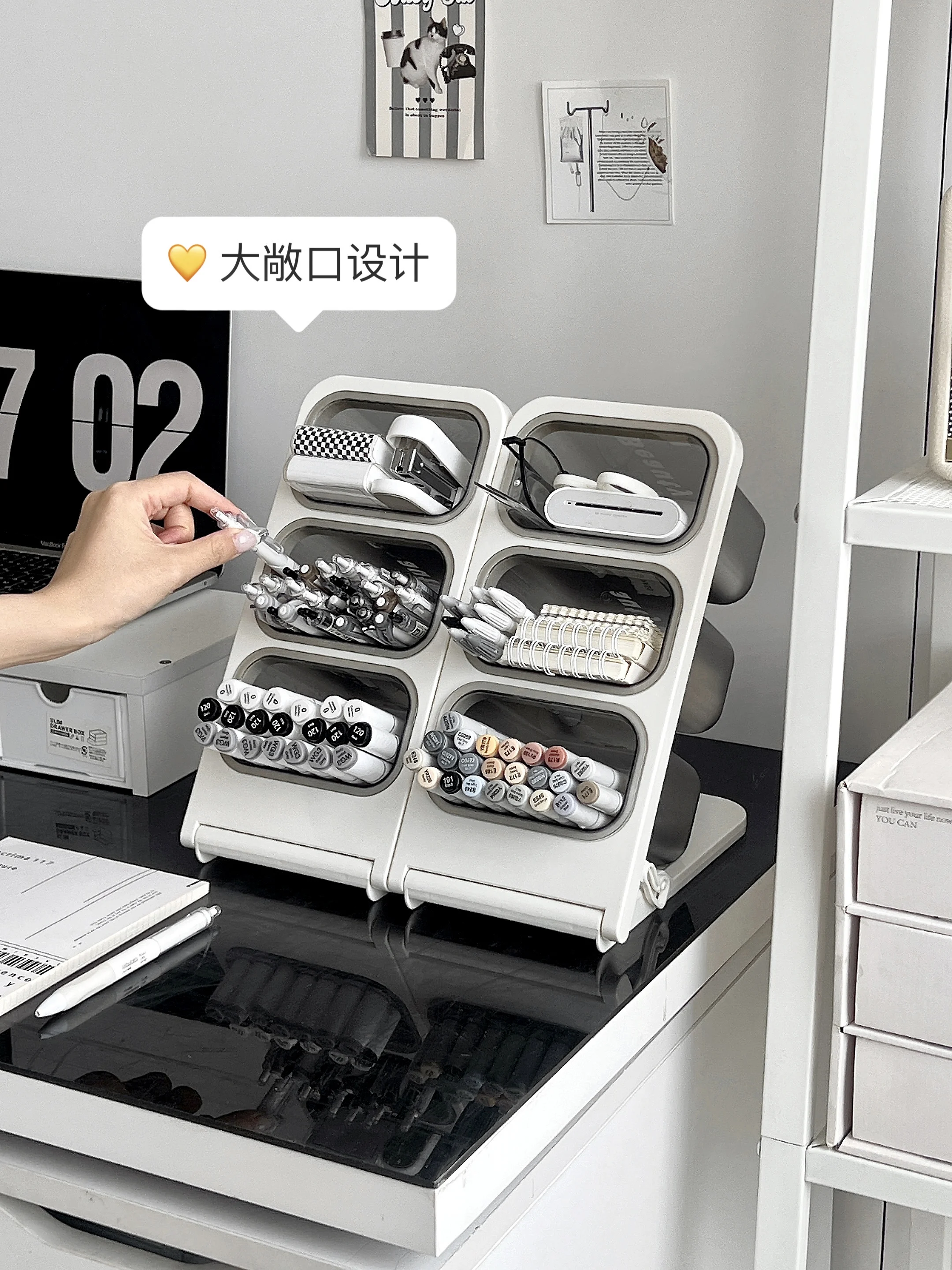 

Inclined pen holder Stationery storage box Large capacity Children Boys and girls Desk Pencil case Office desktop pen holder