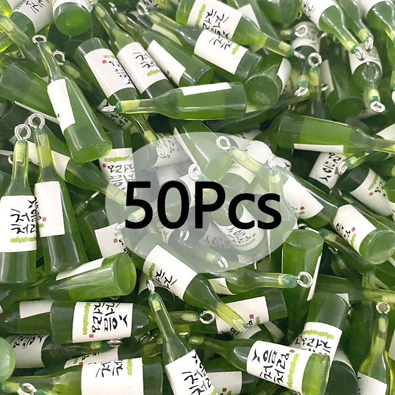 50pcs Bulk Wholesale Korean Bottle Resin Charms Mini Drink Pendants For Earring Keychain Diy Jewelry Making