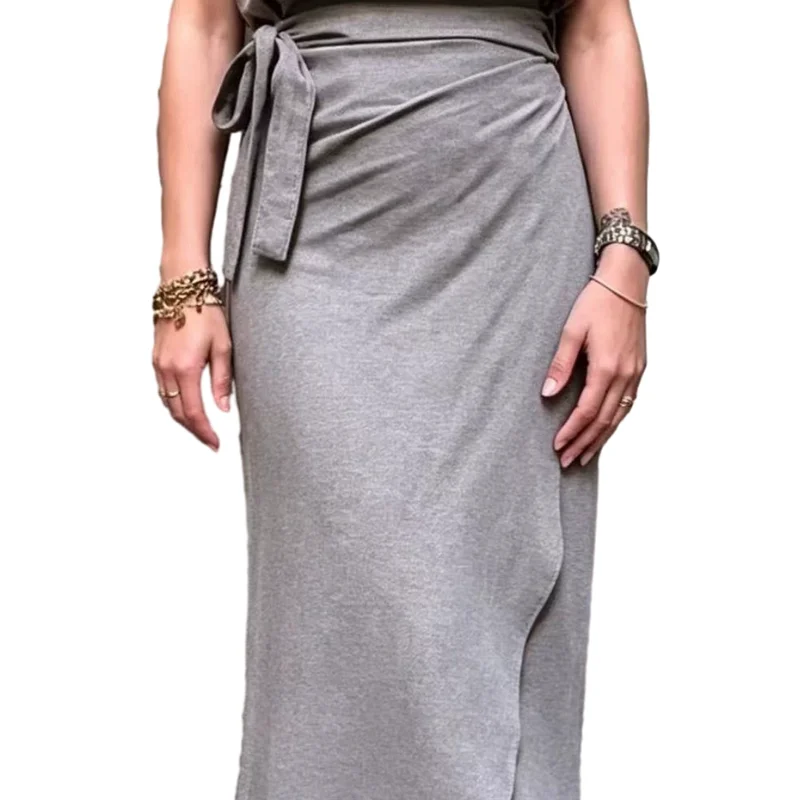 

Slimming High Waist Skirt Soft Fabric Irregular Split Slimming Skirt for Work Leisure Daily Wear Beach Travel