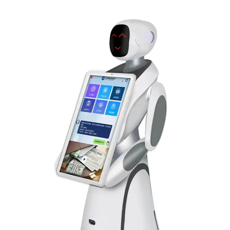 Custom Reception Robot AI Smart Welcome Service Robot Hotel Restaurant Reception Desk Interactive Guide Assistant Machine