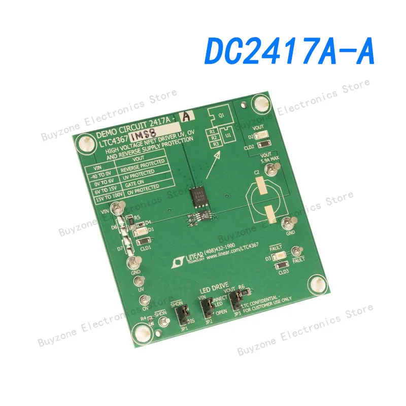 

DC2417A-A Power Management IC Development Tools LTC4367IMS8 Demo Board - UV, OV and Reve