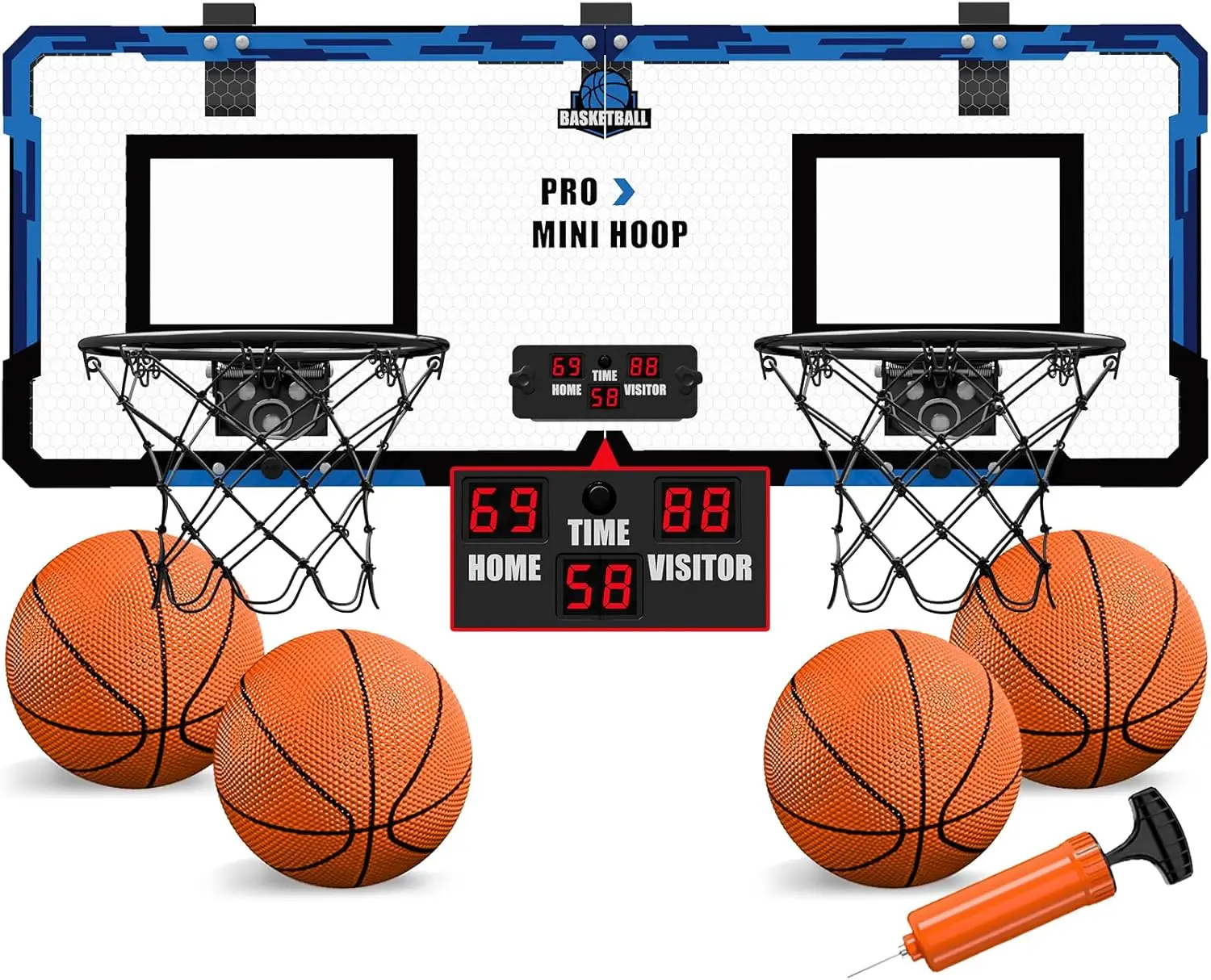 Spieler Basketballs piel, Dual Shot über der Tür Mini Basketball korb Indoor mit Anzeigetafel, Basketball Spielzeug Geschenke für Kinder Jungen